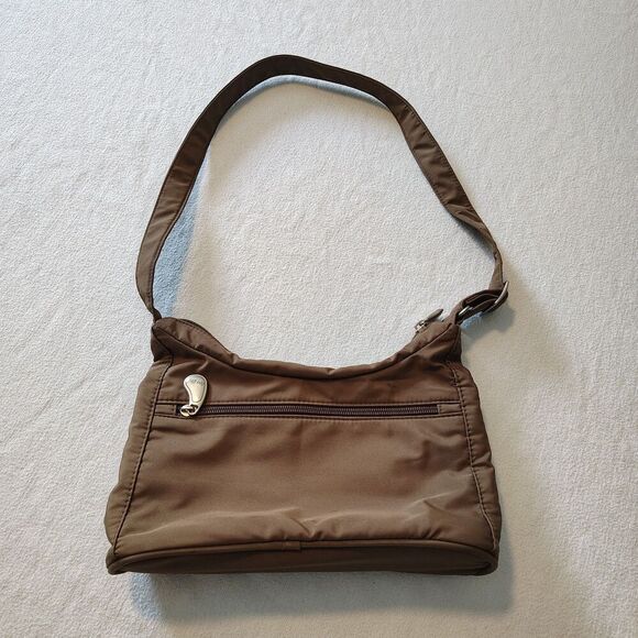 Ameribag Shoulder Bag Crossbody Adjustable Strap Brown Nylon Small Travel Safe - Picture 1 of 8